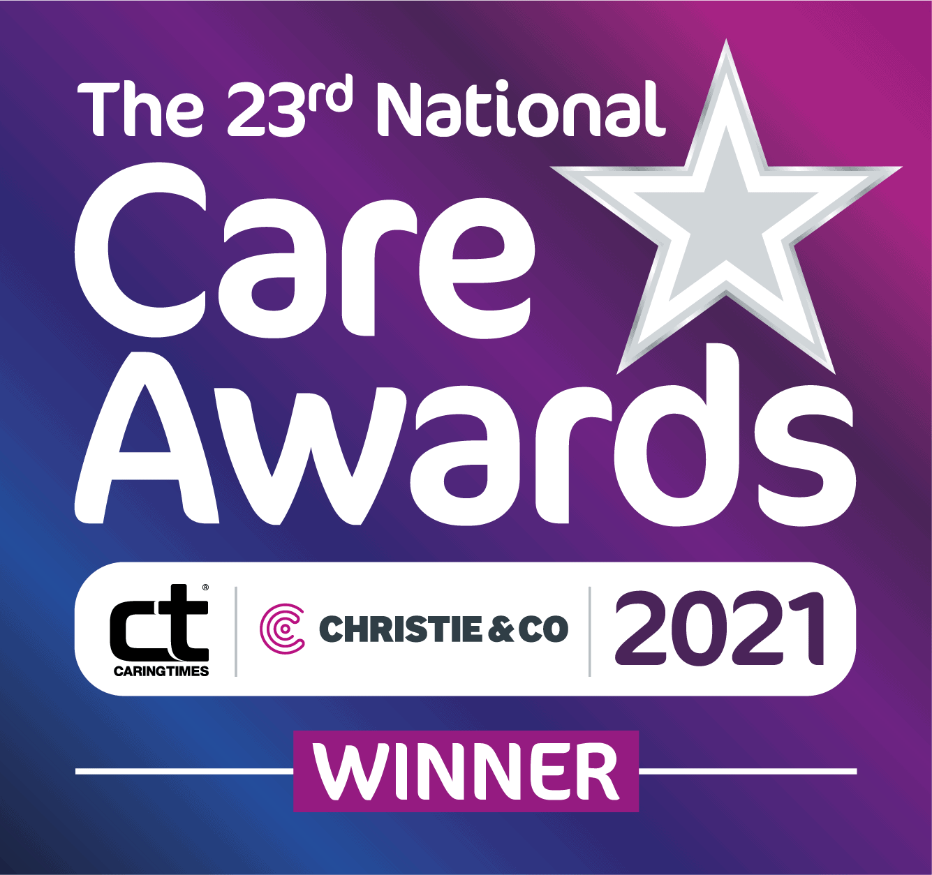 The 23rd National Care Awards 2021 Winner Logo