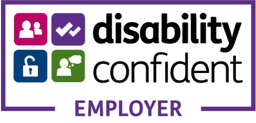 Logo of Disability Confident Employer.