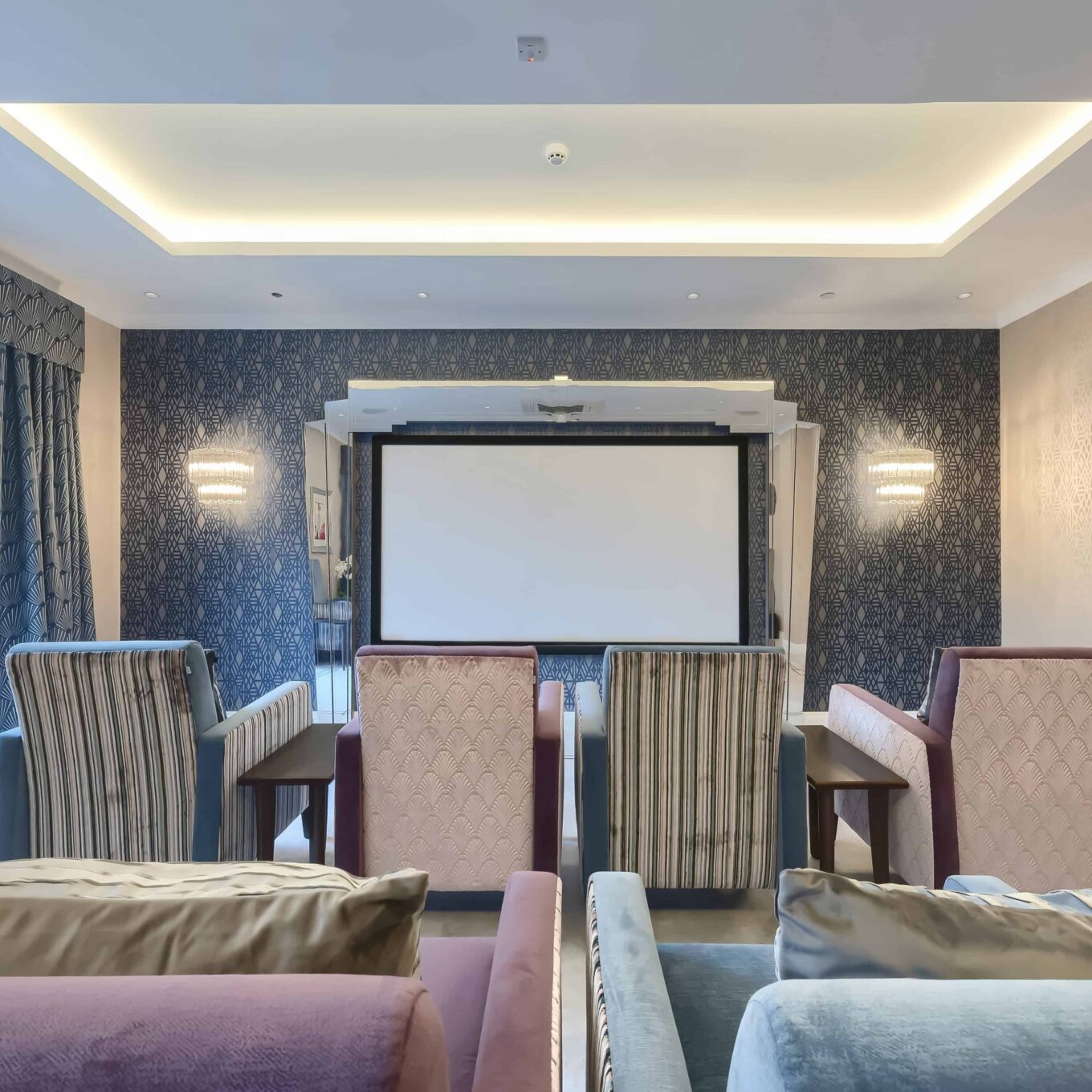 Cinema room at Lambwood Heights Care Home in Chigwell