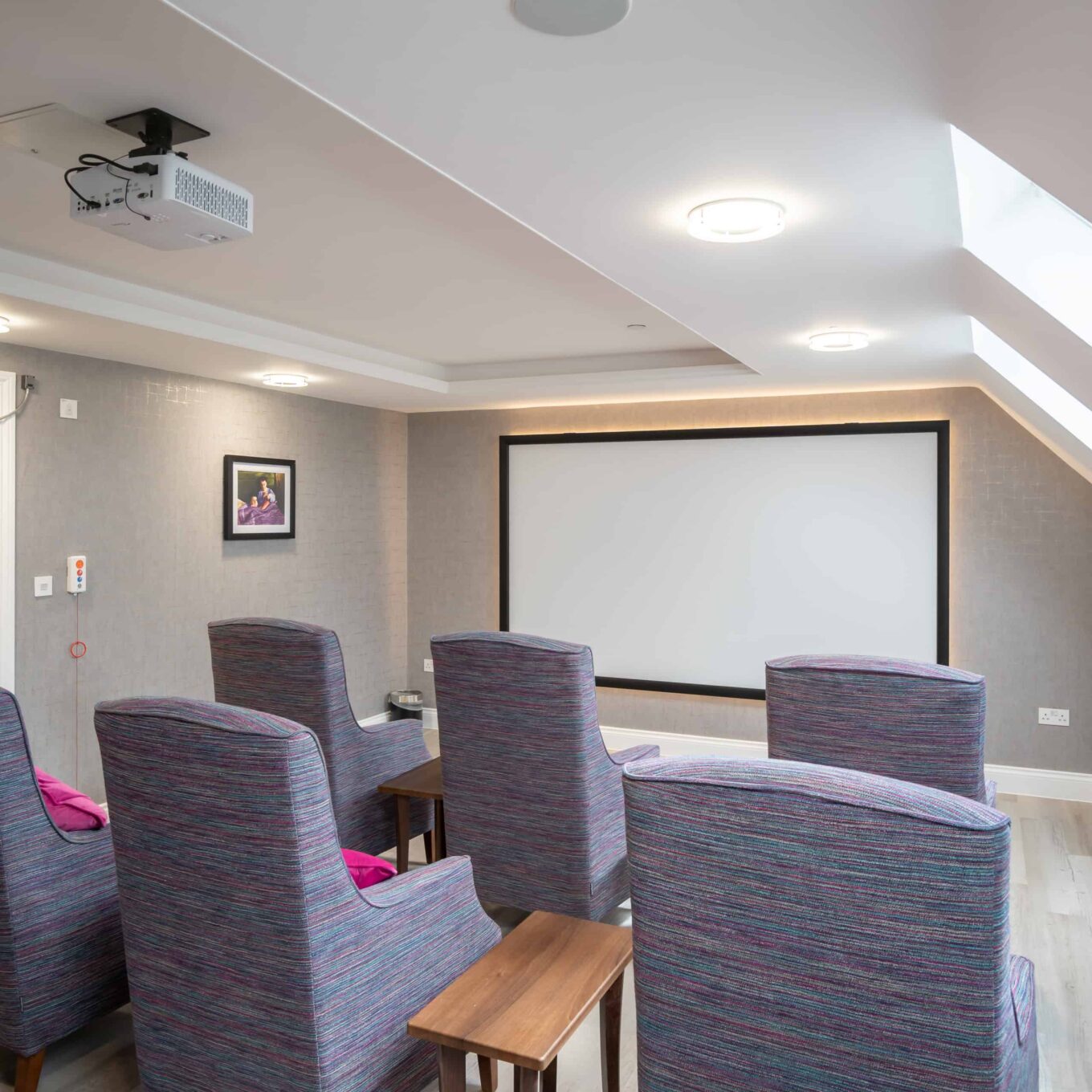 Cinema room at Elmbrook Court Care Home Wantage, Oxfordshire