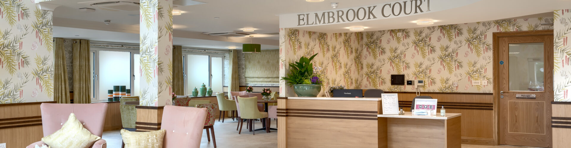 Reception area at Elmbrook Court Care Home in Wantage