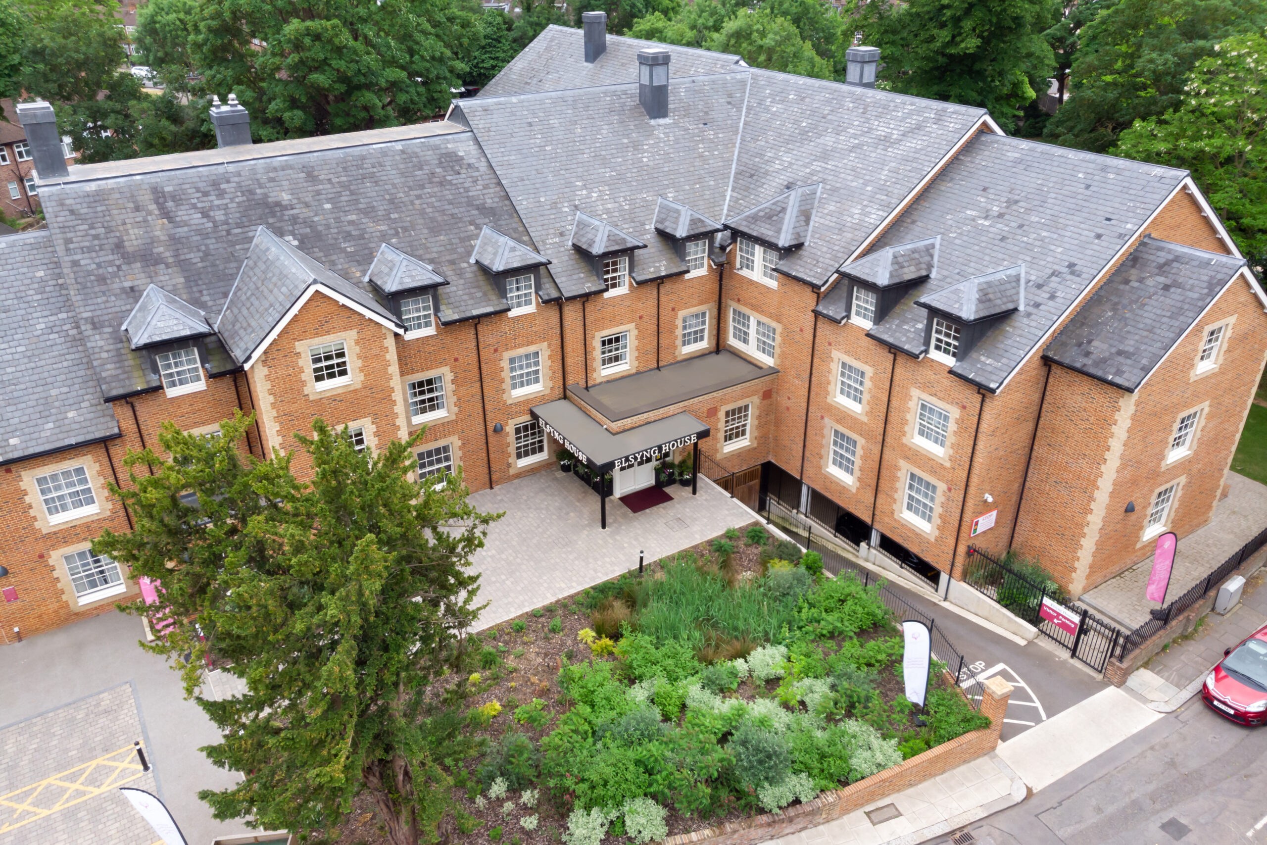 Aerial view of Elsyng House Care Home in Enfield, Greater London