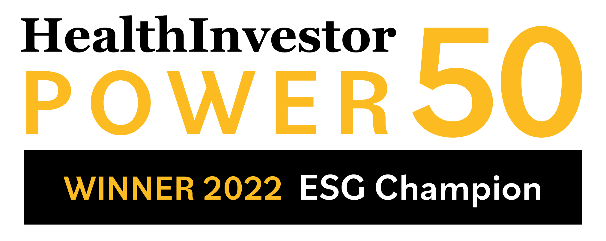 HealthInvestor Power 50 Winner 2022 ESG Champion