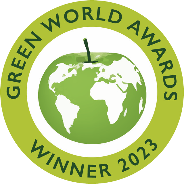 Logo showing Green World Awards Winner 2023